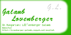 galamb lovenberger business card